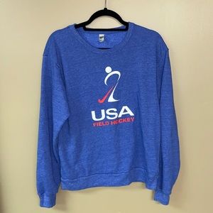 Blue USA field hockey crew neck sweatshirt